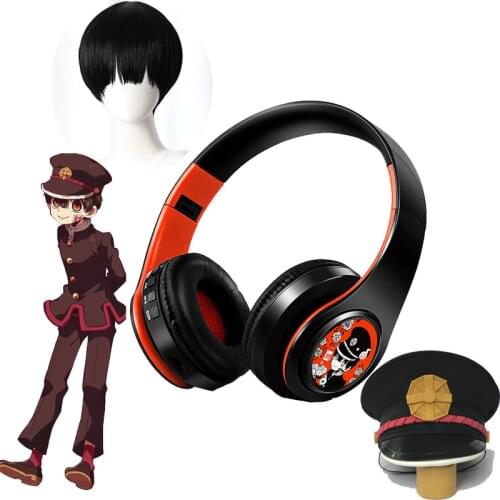 Anime Jibaku Shounen Hanako-kun Hanako Kun Cosplay Portable Fold Headset Wireless Bluetooth Earphone Hat Decoration Cosplay Prop