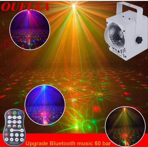 Bluetooth speaker laser stage lamp magic ball 60 patterns KTV bar voice DJ Projection lamp Christmas holidays party