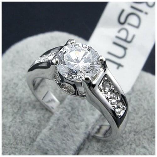 Brand TracysWing Genuine Austria Crystal gold Color Rings for Women healthy Anti Allergies #RG93405white