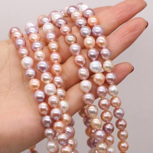 Natural Freshwater Pearl Mix-Color Rice-Shaped Loose Beads 8-9 mm For Jewelry Making DIY Necklace Bracelet Earrings Accessory