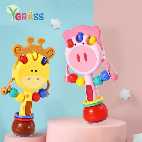 Baby Rattle Toy Interactive Infant Early Learning Tray Toy Musical Instruments For Newborns 6 Months High Chair Hand Shaker Gift