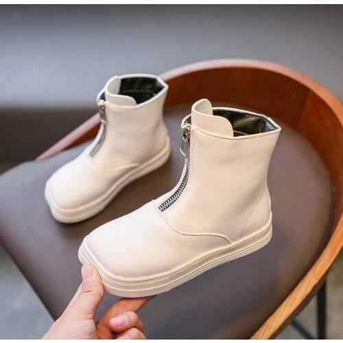 MHYONS Children Chelsea Boots Kids Girls Martin Boots Casual Autumn Winter PU Leather School Boy Shoes Fashion In Snow Boots