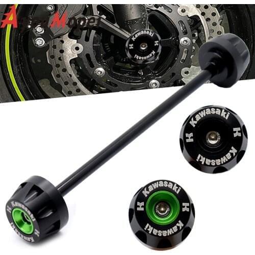 For Kawasaki Z650 Z750 Z800 Z900 Z1000 ZX6R ZX636 ZX-10R Ninja 650 Versy650 Front Wheel Fork Axle Slider Cap Crash Protector