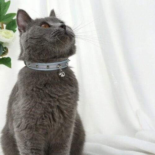 Bowtie Cat Collar Charm Safety Break Away Necktie Collar for Cats Bell Leather Cat Collars Belt Tie Chihuahua Collier Chat