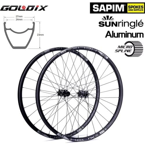 GOLDIX 29 Inch Wheel Set MTB 29er Tubeless Tire Tr27 SL with 28 Hour Carraca Venfort Star Straight Axle 110x15/148x12 Boost