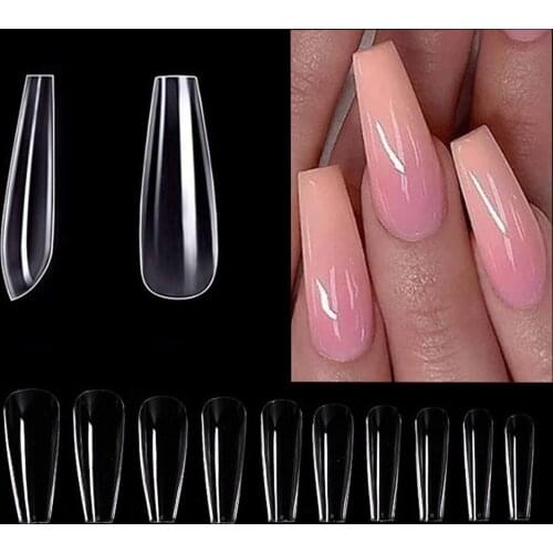 Coffin Fake Nails Acrylic Ballerina Nails Tips Full Cover False Nail Artificial Nails 100/ box