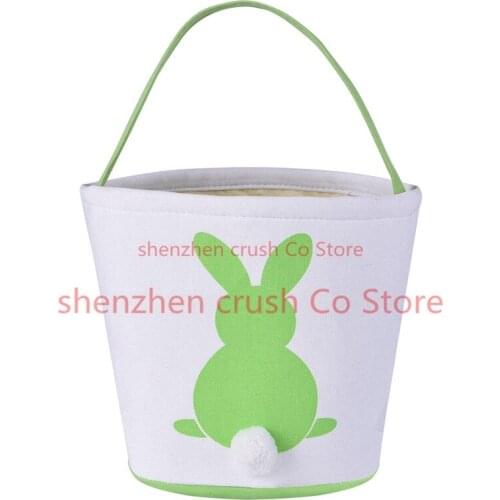 50pcs/lot 2019 Easter Day hot selling canvas easter tail bucket good quality easter basket tote bags kids gift bucket