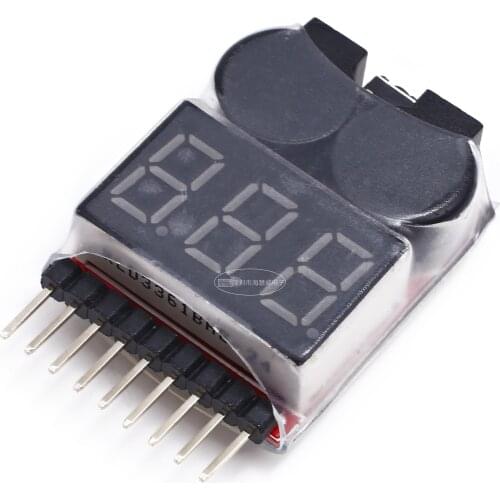 For 1S/2s/3s/4s/5s/6s/7s/8s Low Voltage Buzzer Alarm Lipo Battery Voltage Indicator Tester Wholesale Price for 3.7v 7.4v 11.1v