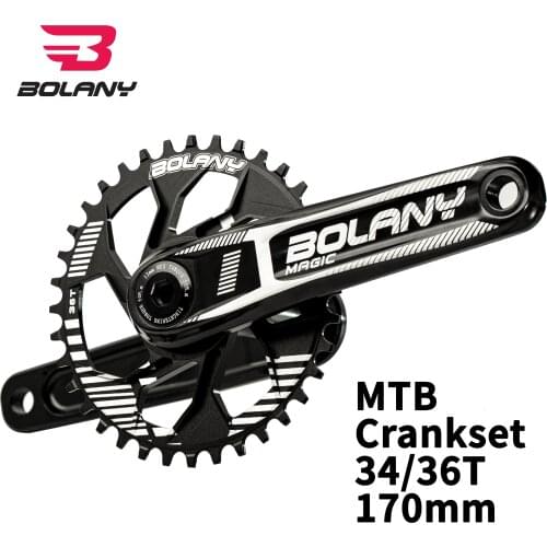 BOLANY Crankset Mountain Bicycle Crank 170mm 34T 36T 1x Chainring Bottom Bracket Direct Mount MTB Chainwheel Aluminum Alloy CNC