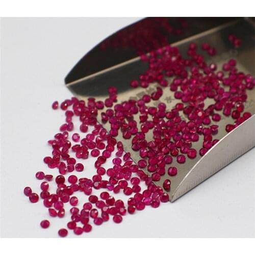 Natural Ruby Round Jewelry Accessories Loose Bare Gem 5mm Man Woman DIY Material Ring Earring Pendant Valet Inlay Wholesale