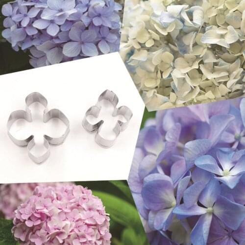 Hydrangea Petals 2Pcs Stainless Steel Cookie Cutter Pastry & Biscuit Baking Cutter Cake Decorating Tool Cupcake Mold Fondant Too