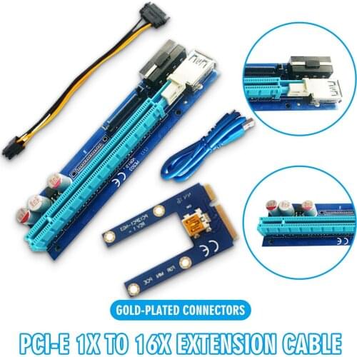 Mayitr 1pc High Quality PCI-E 1X to 16X GPU Graphics Card Adapter Durable Gold-plated Connectors Extension Cable