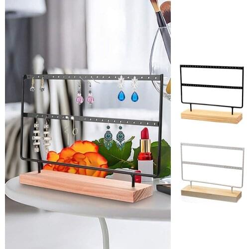 Metal 2-layer Earrings Ear Studs Organizer Jewelry Display Stand Holder Rack Earrings Organizer closet organizer organizador