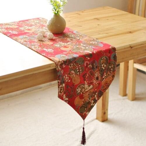 Newest Dining Table Runner Flags for Home Party Floral Printed Country Tablecloth Decoration