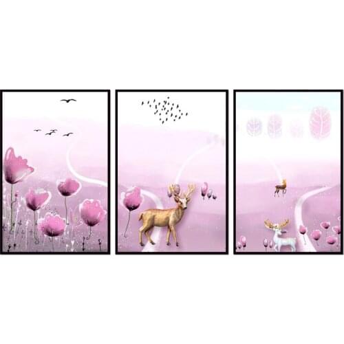 Factory wholesale (No Framed) Elk Landscape Series art Canvas Print On Canvas Printing Wall Pictures 12YM-A-742