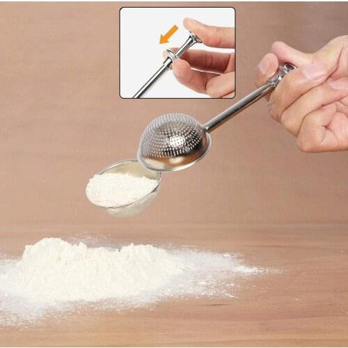 Protable BakerS Dusting Wand For Sugar Flour And Spices Stainless Steel Flour Spoon Sugar Powder Spoons Home Kitchen Supplies