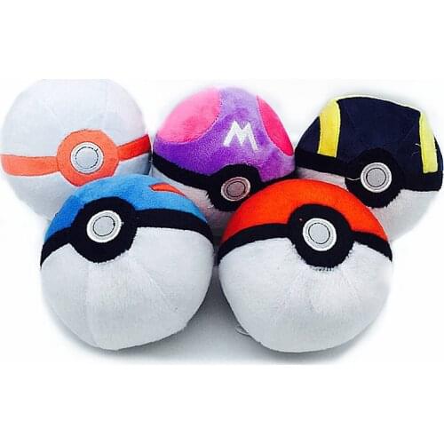 Pokemon Poke Ball Plush doll 5 master ball time ball 12cm elf toy doll children gift Kawaii creative gifts