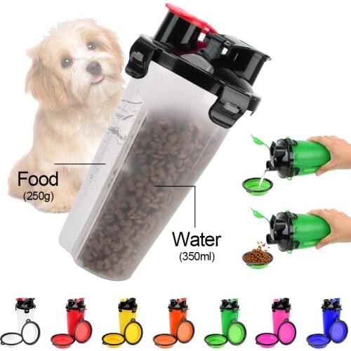 Portable Folding Drinking Bowls 2 in 1 Collapsible Bottle Pet Feeder Outdoor Dog Cat Water Bottle Pet Water Dispenser