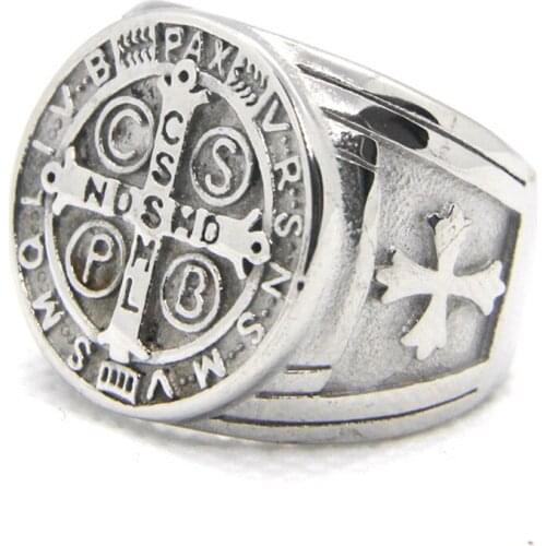 Support Dropship Newest Size 7-13 Church Saint Ring 316L Stainless Steel Cross Ring