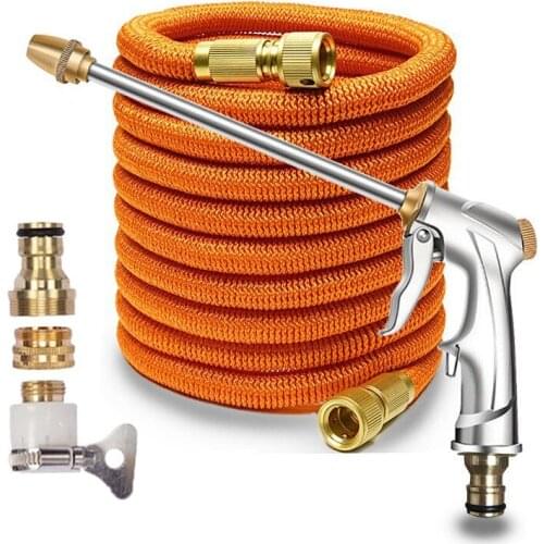 Expandable Magic Flexible Garden Hose Pipe Watering Hose With Spray Nozzle Gun High Pressure Car Wash Cleaning Irrigation Tools