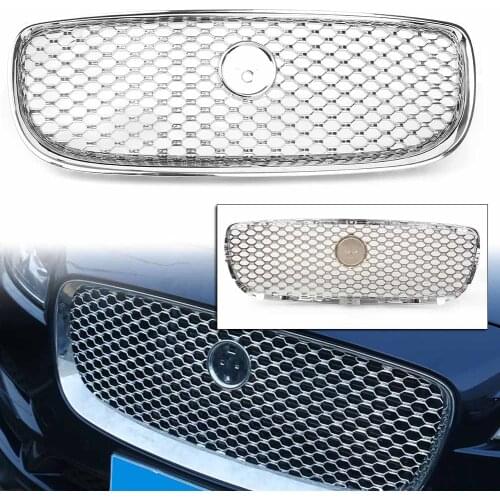For Jaguar XE 2015 2016 2017 2018 Car Front Bumper Upper Mesh Grille Radiator Grill Chrome ABS Plastic