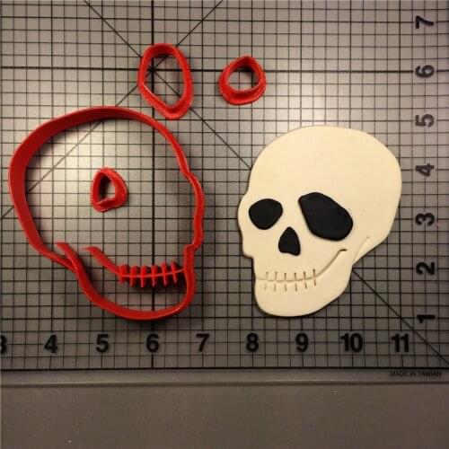 Halloween Skull And Bones Cookie Cutter Kitchen Baking Supplies Home DIY Cake Icing Decoration Kit 3D Printed Custom Seal