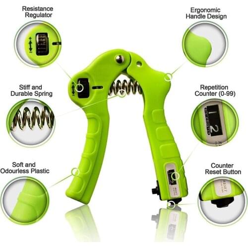 Hand Gripper Fitness Heavy Strengthener Counting Workout Wrist Rehabilitation Finger Forearm Exerciser Training Grip Equipment