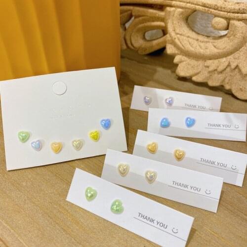 S925 Sweet INS Candy Color Mini Heart Earrings Women Girl Cute Niche Celebrity Hypoallergenic Resin Earrings Party Jewelry