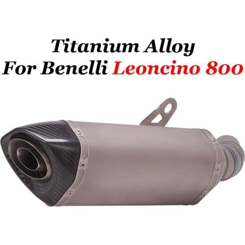 Titanium Alloy Slip On For Benelli Leoncino 800 Motorcycle System GP Exhaust Escape Modify Middle Link Pipe Carbon Fiber Muffler