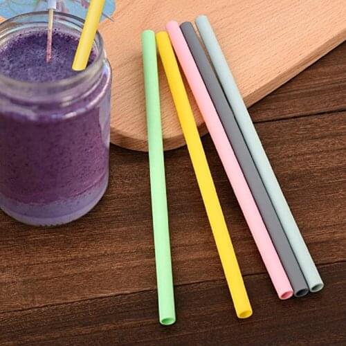 8Pcs Reusable Silicone Drinking Straws Set, Extra Long Straws with Cleaning Brushes for Cup Tumbler Bar Party Mug