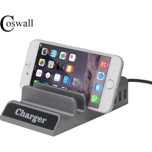 Coswall USB Power Strip Extension Socket 4 Way USB Super Charging Port Overload Protection 1.3M Cable EU US Standard Plug