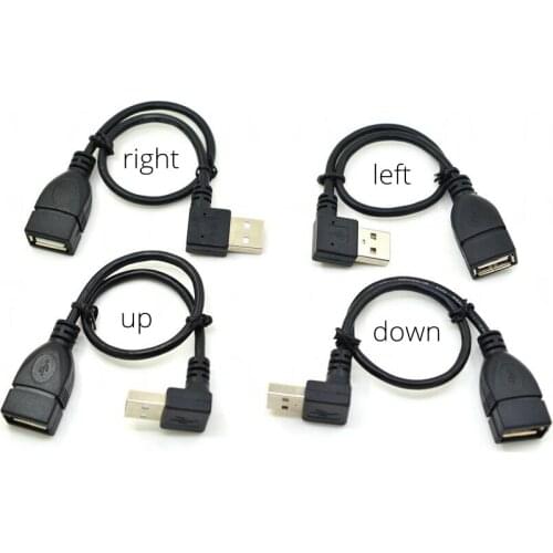 USB 2.0 Extension Cable angle Data Male to Female USB Cable Extender Angled for Phone Charging Computer USB Extending 20cm