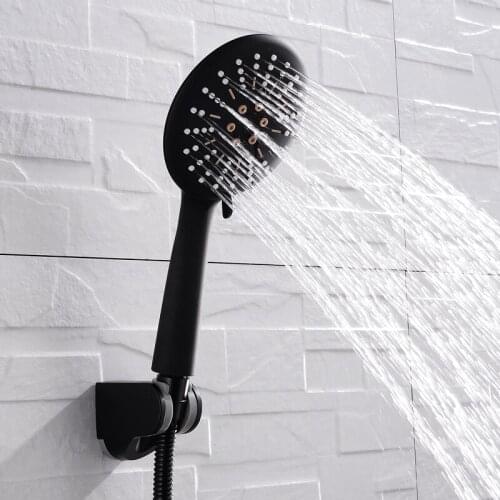 High Quality Wall Mount Shower Hand Hold Shower Set ABS black lacquer With Shower & Hose