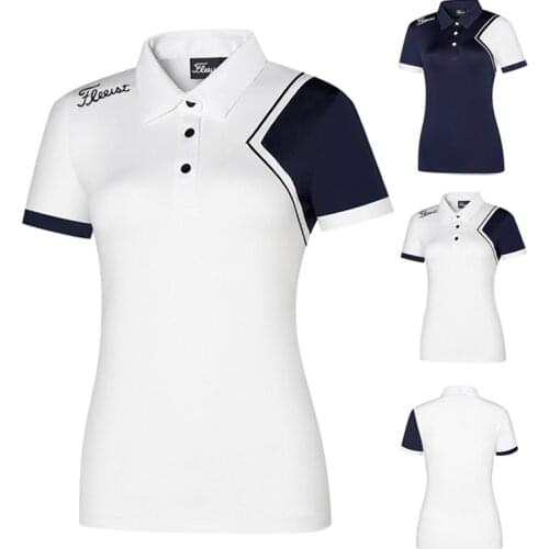 Womens Golf T-shirt Summer Sport Golf Apparel Short Sleeve Quick Dry Breathable Polo Shirt for Ladies