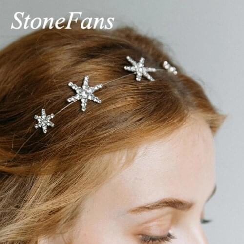 Stonefans Fashion Star Hairbands Womens Hair Accessories Wholesale Girls Vintage Crystal Rhinestone Hairband Gold Jewelry Gift