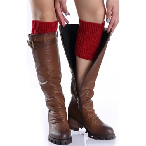 Womens Knitted Leg Warmer Winter Short Leg Warmers Boot Cuffs Fashion Thermal Ladies Legging Foot Warmer