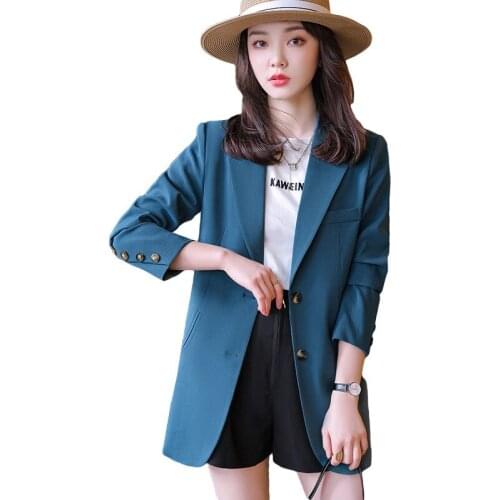 Professional Suit Jacket Women Autumn Spring New Mid-Length Long-Sleeved Formal Work Blazer