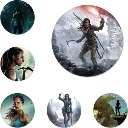 58mm Tomb Raider Icons Pins Badge Decoration Brooches Metal Badges For Clothes Backpack Decoration