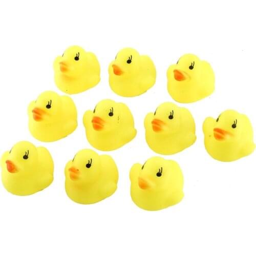 10Pcs/1Bag Kawaii Cute Cartoon Duck Baby Squeaky Rubber Ducks Bath Water Swimming Toys Children Kids Bathing Toys