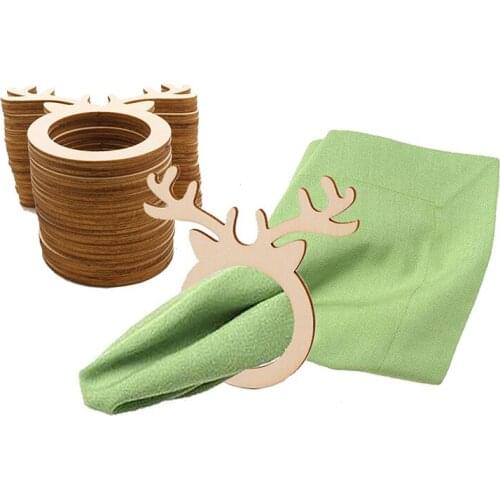 10pcs/set wooden napkin ring DIY home party decoration paper towel ring for Christmas Tissue circle #10