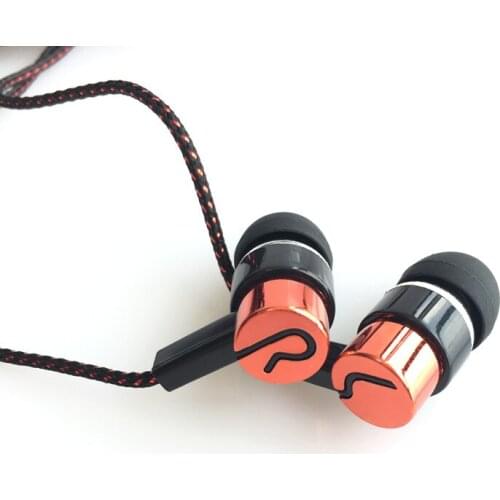 200pcs lots Top Stereo in-ear Earphone Reflective Fiber Cloth Line in-ear Portable Headphone for Mobile Phone MP3