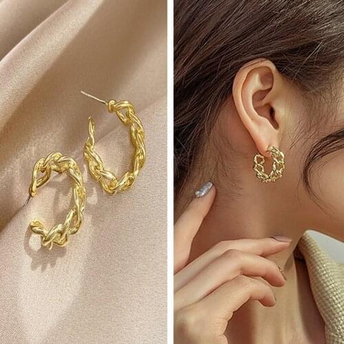2020 New Big Circle Round Hoop Earrings for Womens Fashion Statement Golden Punk Charm Earrings Party Jewelry