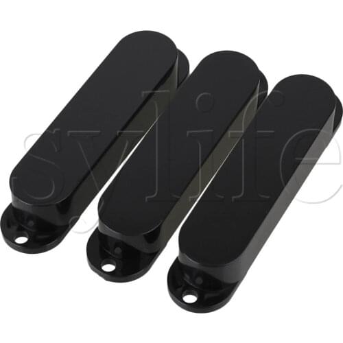 3pcs Guitar Parts Black Plastic Smooth Closed Shell Single Coil Pickup Cover