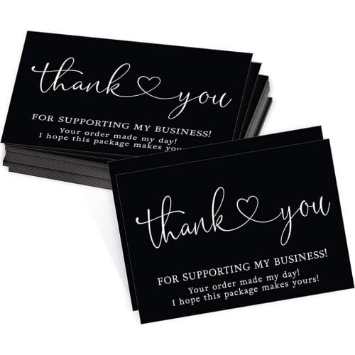 10-30Pcs 9cm*5.4cm Black Thank You For Supporting My Small Businesses Cards For Commercial Gift Card Package Wrapping Baking