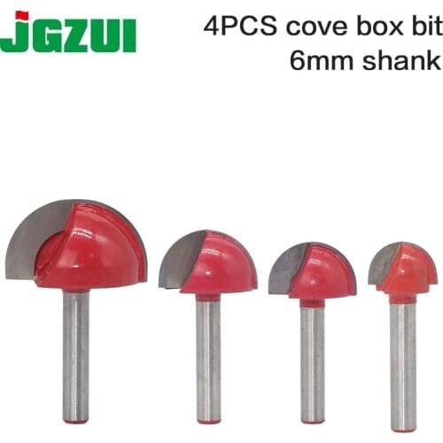 4pc 6mm Shank CNC tools solid carbide round nose Bits Round Nose Cove Core Box Router Bit Shaker Cutter Tools For Woodworking