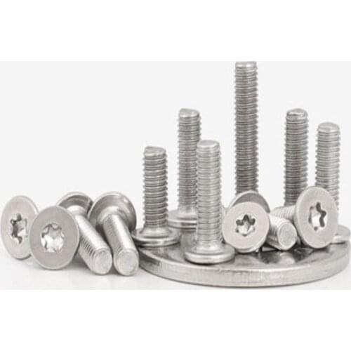 5/10/50X CM M1.6 M2 M2.5 M3 M4 M5 M6 M8 304 A2 Stainless Steel Torx Six-Lobe Ultra Thin Flat Wafer Head Screw Bolt Length=2-50mm