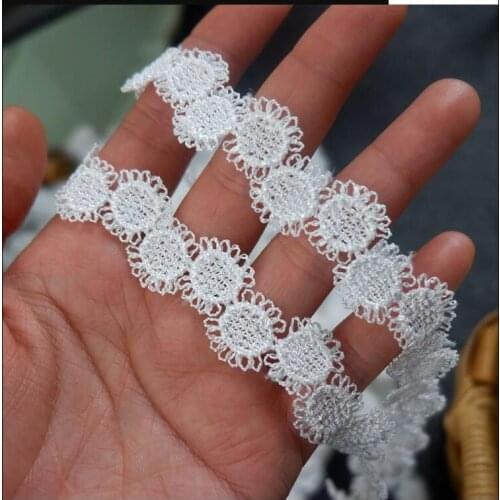 5 Meters/lot 1.5cm Width White Daisy Fabric Flower Venise Venice Lace Trim Applique Sewing Craft