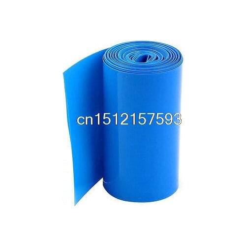 5Meters 85mm Width PVC Heat Shrink Wrap Tube Blue for 18650 Battery Pack