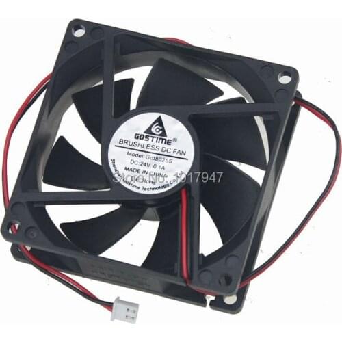 100pieces Lot Gdstime 8cm 80mm 80mmx80mmx25mm 24V 2Pin Cooling Brushless Fan