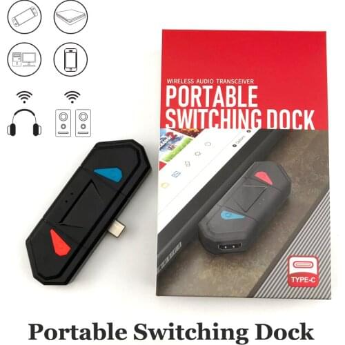 Bluetooth Wireless 5.0 Stereo Type-C Audio Portable Switching Dock Adapter Support APTX LL SBC for Nintendo Switch/PS4/PC
